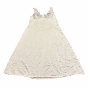 70s/80s European Vintage Triumph Silky Lace Cups Midi Slip Dress (Ivory) Size M